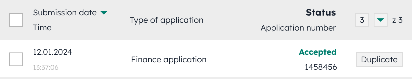 Interface element showing the application status text in bold, colored font.