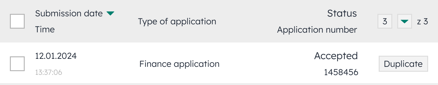 Interface element showing a larger font size used for the status column text.